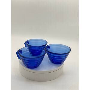 Vintage Cobalt Blue Glass Coffee Cups